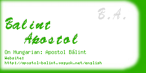 balint apostol business card